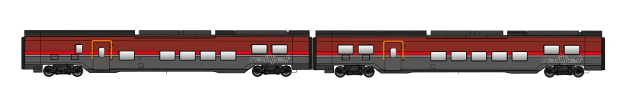 Jägerndorfer Collection JC72200 - H0 - 2-tlg. Railjet-Wagen-Set DANI, ÖBB, Ep. VI